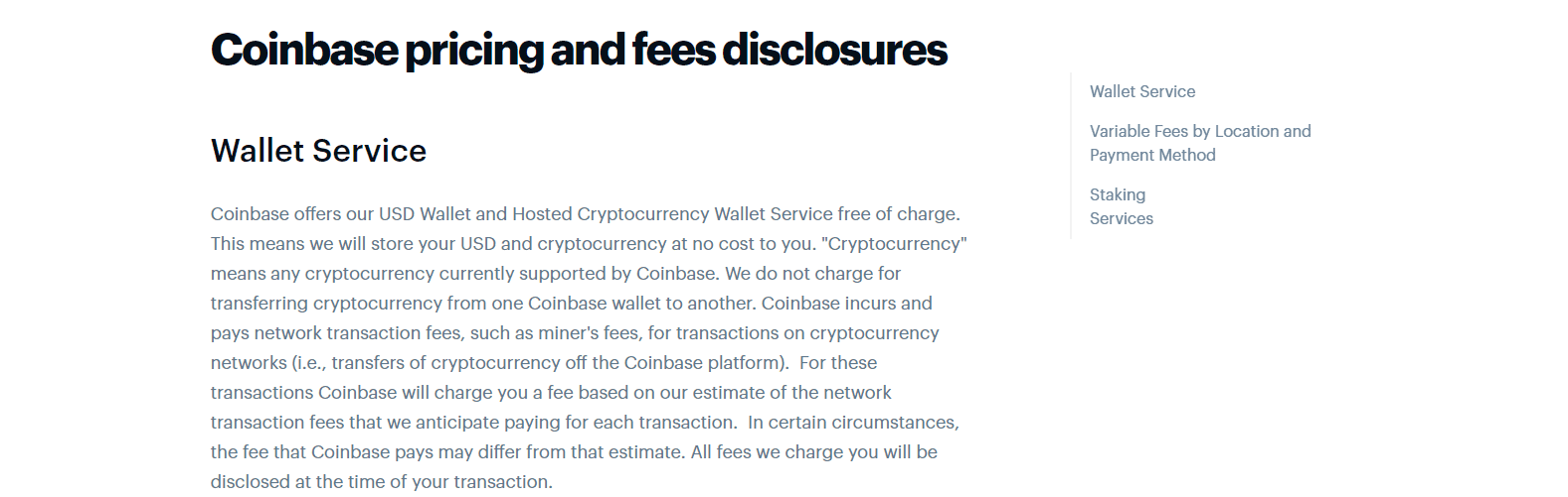 Coinbase Review transaction fees info